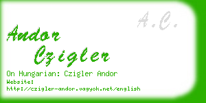 andor czigler business card